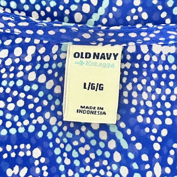 Blue Patterned Sleeveless Top - Picture 3 of 3